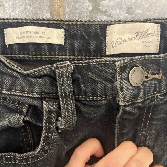 Y2K Style Jeans Women’s Size 8 Black High Rise Wise Leg Dark Denim Grunge Skater - Picture 6 of 12